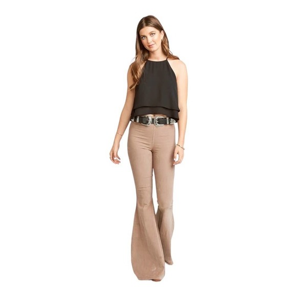 Show Me Your MuMu Pants - Show Me Your Mumu Cam Cam Bells High Rise Flare Leg Pants in Brown Size Small